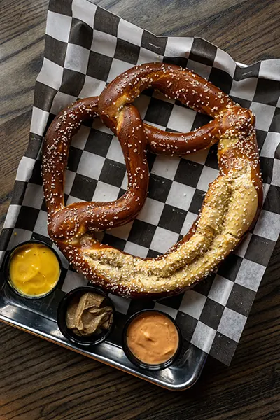Soft pretzels at The Nut House in Kent